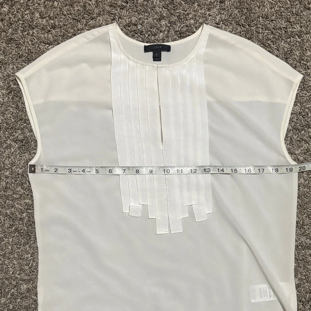 J. Crew White Pleated Women's Blouse